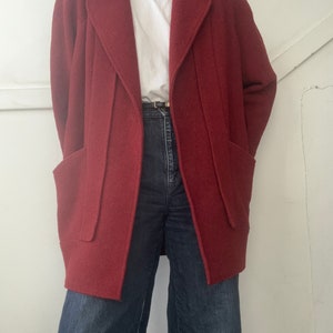 Vintage deep red heavy blazer style coat image 6