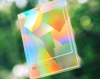 BRIGHT Rainbow Suncatcher | Sun Catcher Window Sticker | Prismatic Rainbow Maker | Rainbow Maker Prism Decal