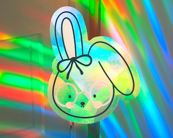 Bunny Rabbit Suncatcher Window Cling | Spring Prism Decal Rainbow Maker