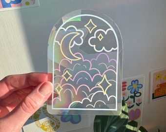 Suncatcher | Sunset Clouds Sun Catcher Window Sticker | Cancer Research Donation | Rainbow Maker Prism Deca