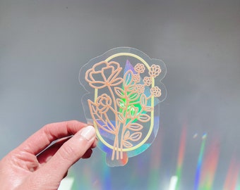 Suncatcher | Floral Sun Catcher Sticker | Sun Catcher for Cancer Research Donation