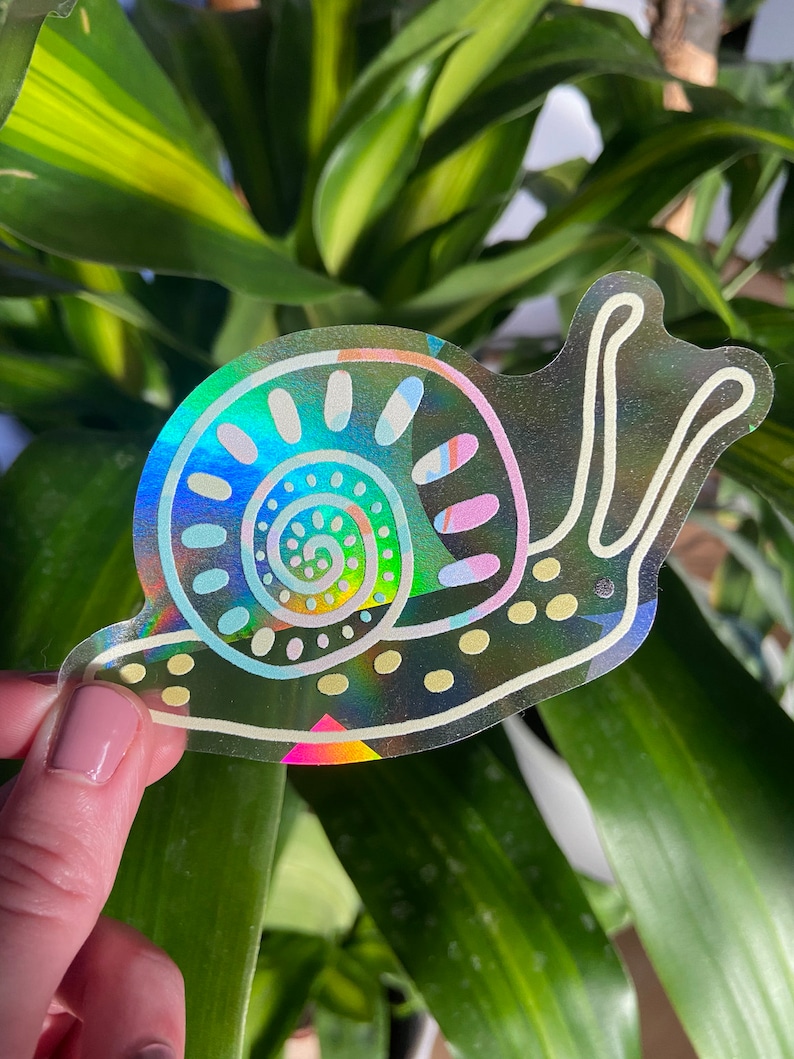 Rainbow Snail Suncatcher Window Decal Sun catcher Sticker Rainbow Prism Sticker image 4