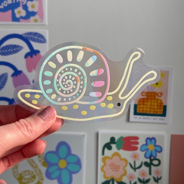 Rainbow Snail Suncatcher | Window Decal Sun catcher Sticker | Rainbow Prism Sticker