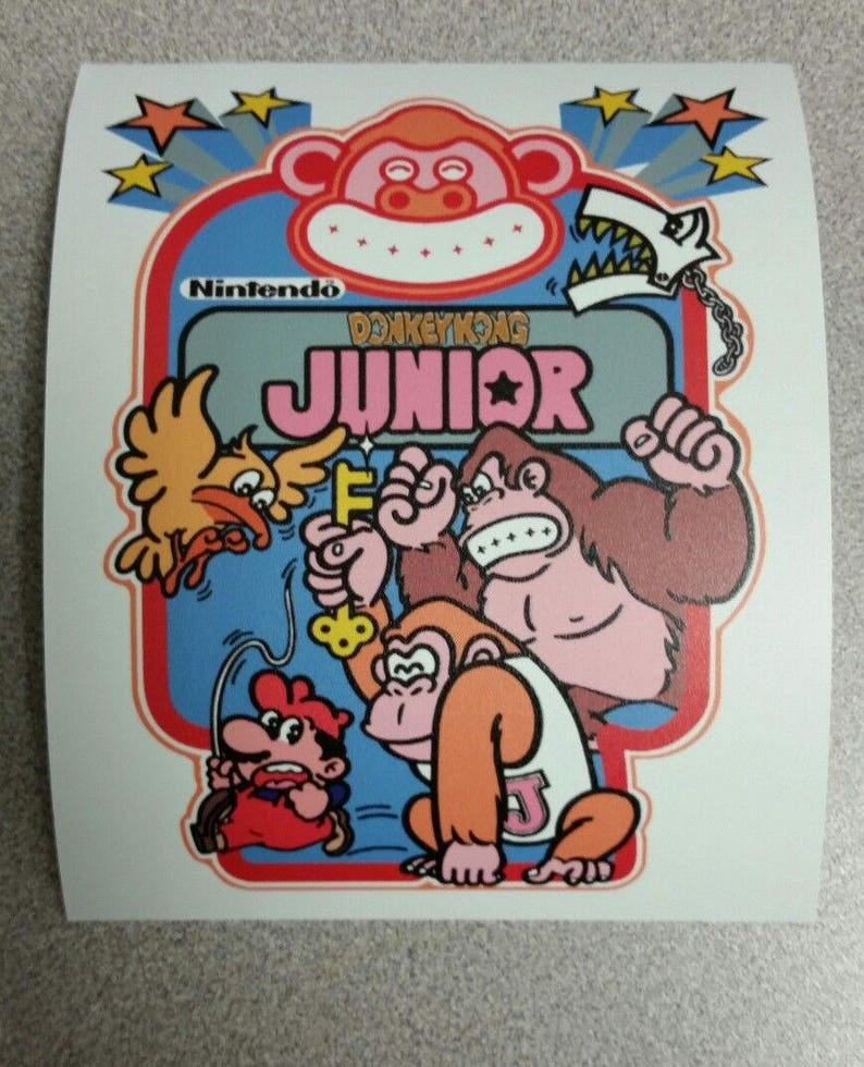 Donkey Kong Jr. arcade side art sticker. Buy any 3 of Etsy