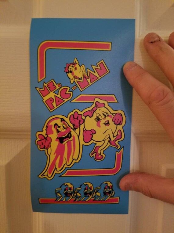 Ms Pac Man Arcade Cabinet Side Art Sticker Buy Any 3 Of My Etsy