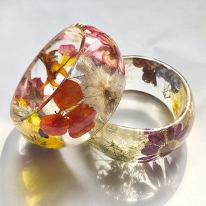 English Meadow curved bangles by Tallulah does the Hula featuring real pressed wildflowers image 1