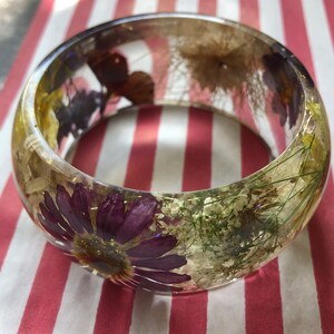 English Meadow curved bangles by Tallulah does the Hula featuring real pressed wildflowers image 6