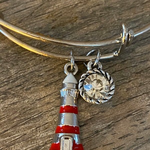 Lighthouse bracelet; lighthouse pendant; beach bracelet; beach pendant; seacoast necklace; lighthouse charm necklace; lighthouse