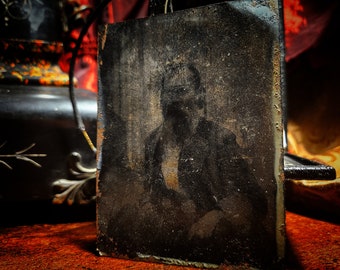 The &quot;Weathered Man&quot; Ghostly Worn Victorian Tintype Photograph