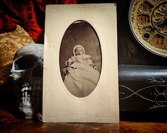 Victorian Tintype Baby Photo With Piercing Eyes