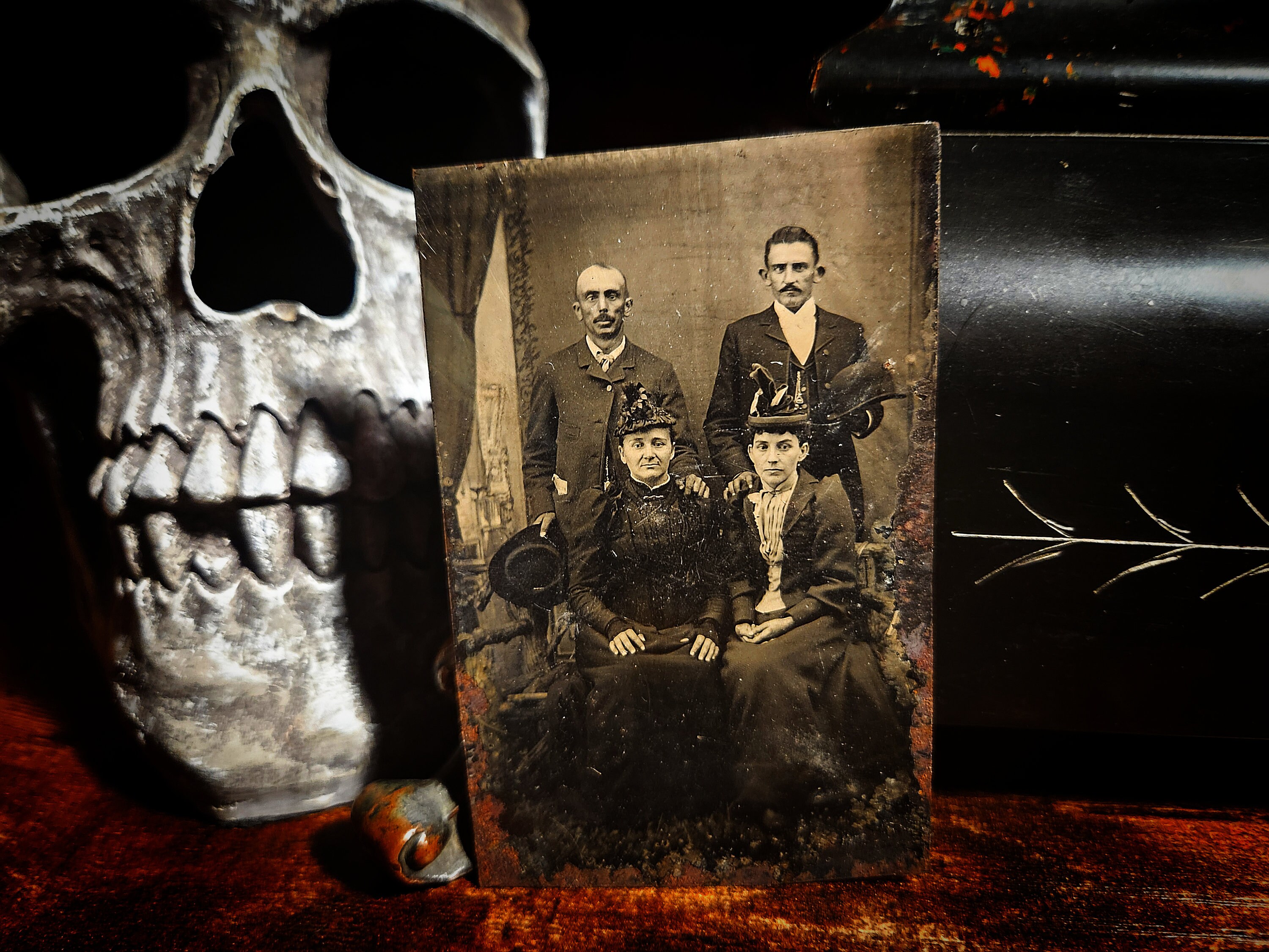Victorian Group Portrait Tintype Photograph