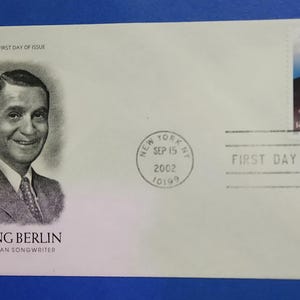Irvin Berlin First Day of Issue Envelopes and Stamps