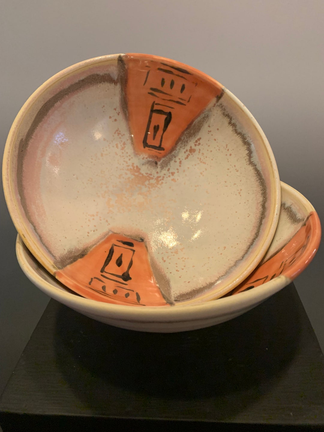 Large Ceramic Soup Bowl Set of 2 Etsy