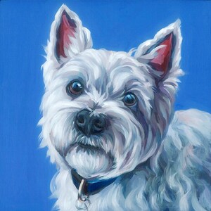 Pet Portrait Artist, gift for boyfriend, gift for husband, gift for dog lovers, gallery wooden panel using acrylic, commissioned portrait
