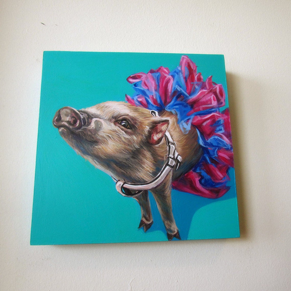 Hand Painted Custom Pig Painting pig art pig pop art pig Etsy