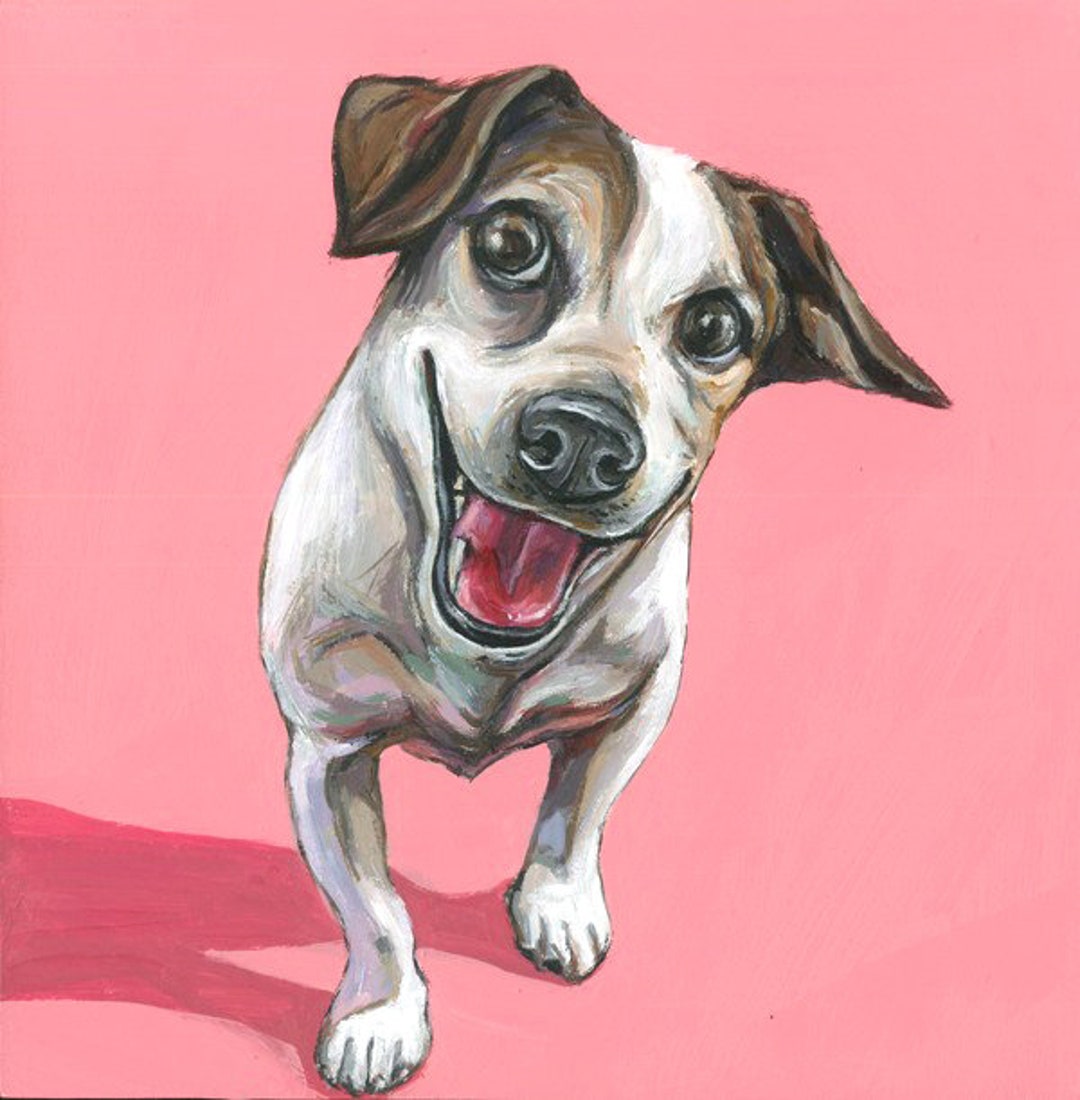Commission Pet Portrait, Hand Painted Dog Portrait Gift for Pet Lovers