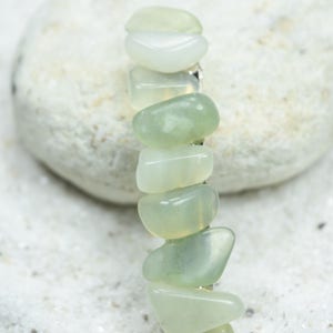 Green Jade Stone French Barrette Hair Clip - 60 mm