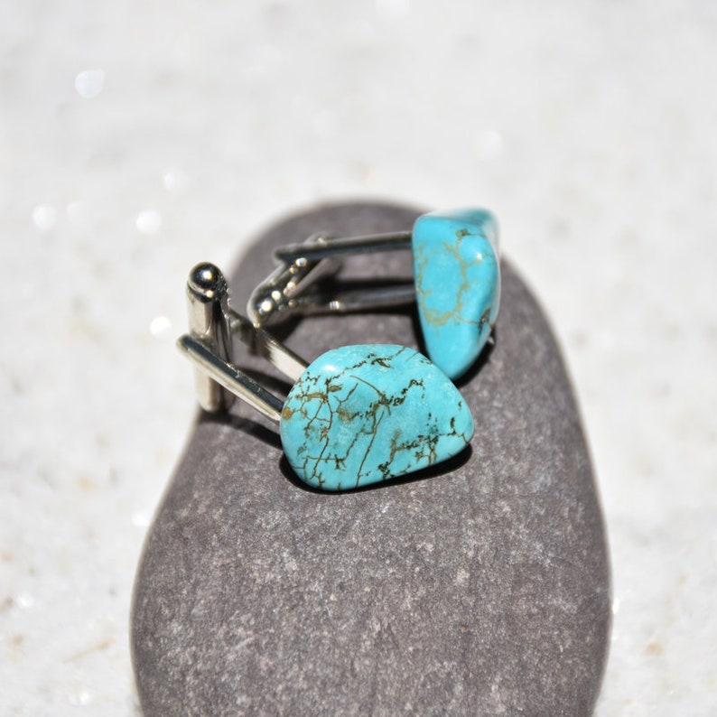 Custom Turquoise Stone Cufflinks image 8