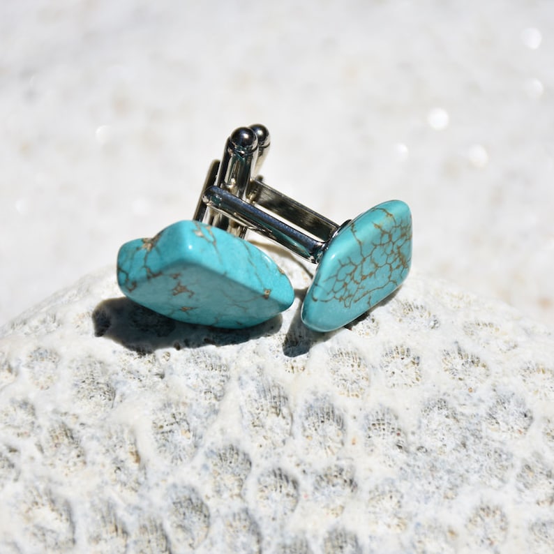 Custom Turquoise Stone Cufflinks image 5