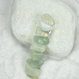 Green Jade Stone French Barrette Hair Clip 60 mm image 4