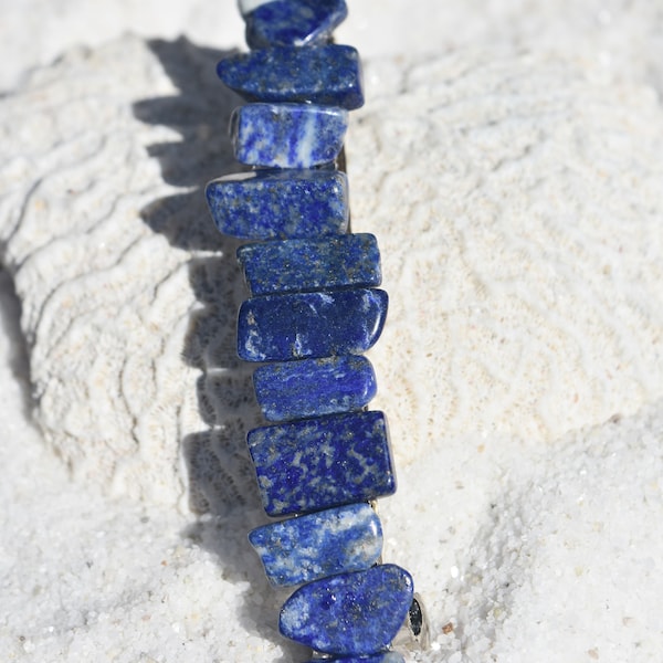 Lapis Lazuli Stone French Barrette Hair Clip 4" or 100 mm Length