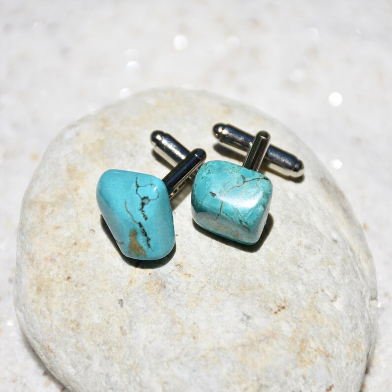 Custom Turquoise Stone Cufflinks image 1