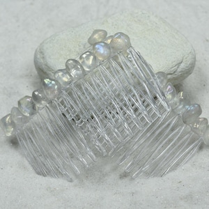 Moonstone Hair Combs (Quantity of 2)
