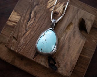 Turquoise Necklace Handmade - 24 inch