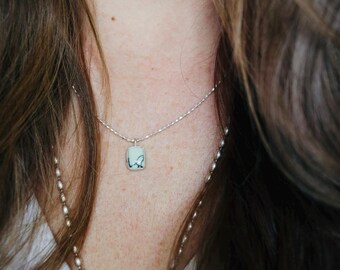 Turquoise Necklace Handmade - 18 inch