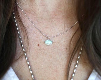 Turquoise Necklace Handmade - 18 inch