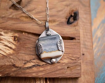 Picture Jasper Sterling Silver Necklace - 20 inch