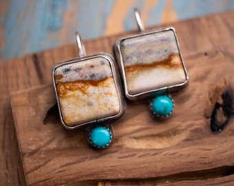 Picture Jasper Dangle Earrings