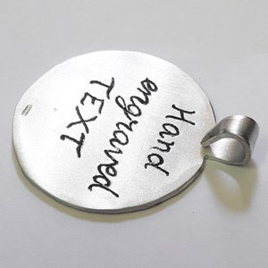Aluminum pendant medal with a dog paw print and human footprint, with personalized text on the back. image 5
