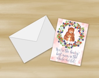 Beary Best Mother's Day Card Printable (Digital File Only)