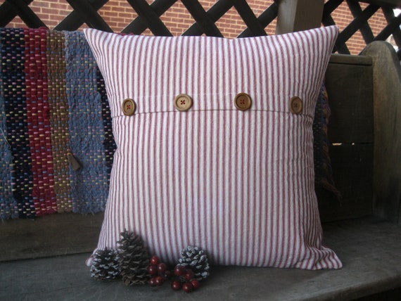 7 X 7 inches Cabin Cottage Ticking Hot Pads Coastal 3 Pack Red /& Off-White Striped Farmhouse Neutral Rustic Gift Kitchen