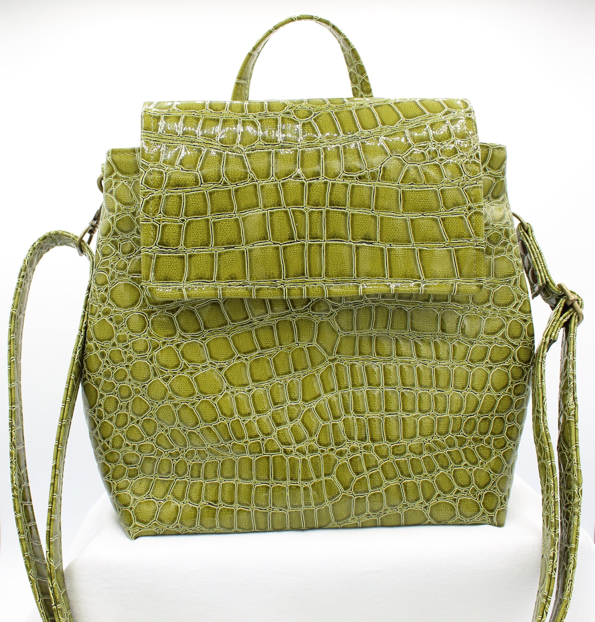 Mock croc backpack sales