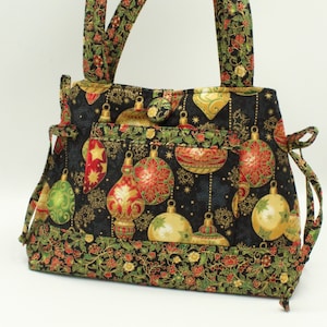 ¡¡¡ÚLTIMAS POCAS!!! / Bolas navideñas y flores: rojo, verde, dorado y negro / Bolso de mano / Bolso de hombro