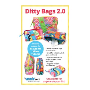 Ditty Bags 2.0 by Annie | Paper Sewing Pattern | Make Your Own | Small Essentials bags