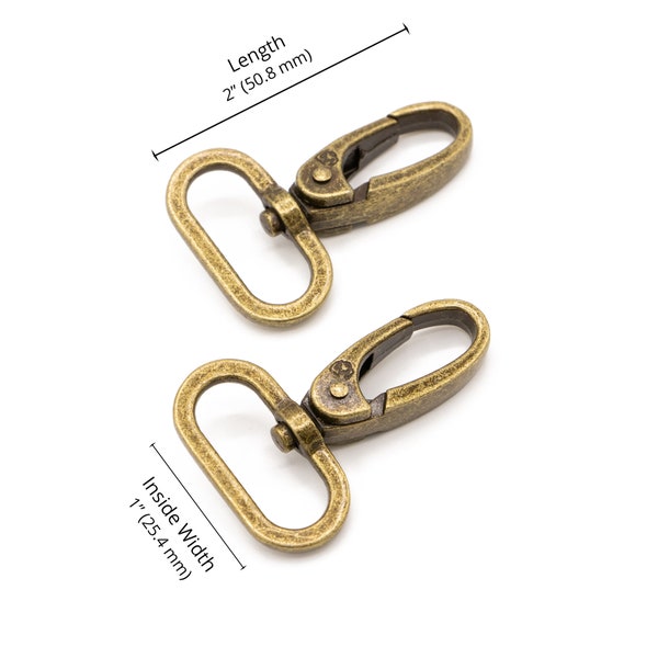 1" Swivel Snap Hook by Annie | Set of 2 | Antique Brass