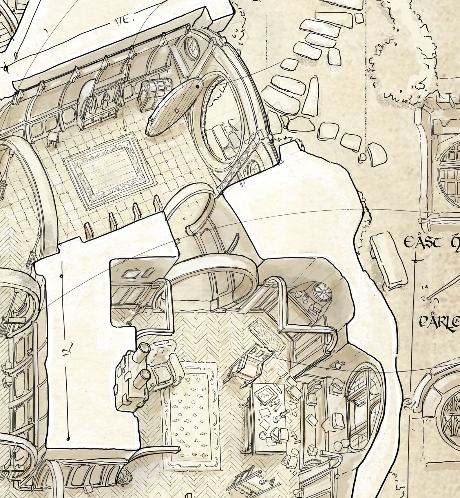 BAG END, Hobbit plan nory, plakat 50x70cm Etsy Polska