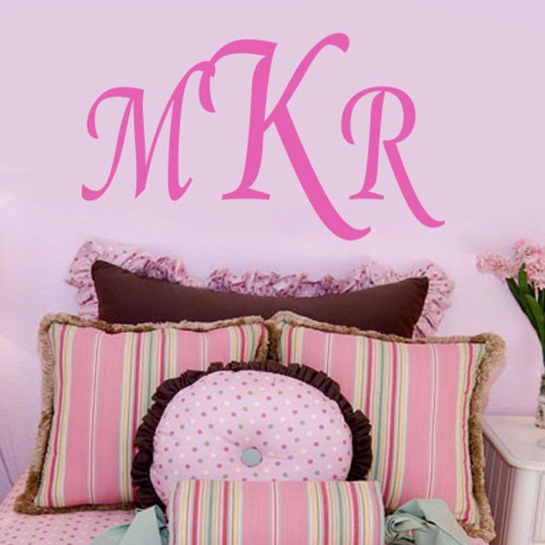 PERSONALIZED MONOGRAM 3 INITAL vinyl wall art sticker decor
