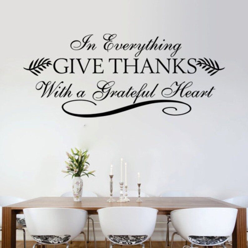 In EVERYTHING GIVE THANKS Vinyl Wall Art Sticker Decal Etsy