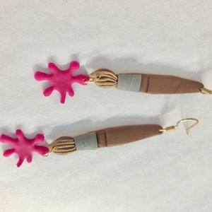 Paint brush earrings—drip earrings—artist earrings—art teacher earrings