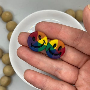 Color wheel studs—art teacher—artist earrings—color wheel earrings