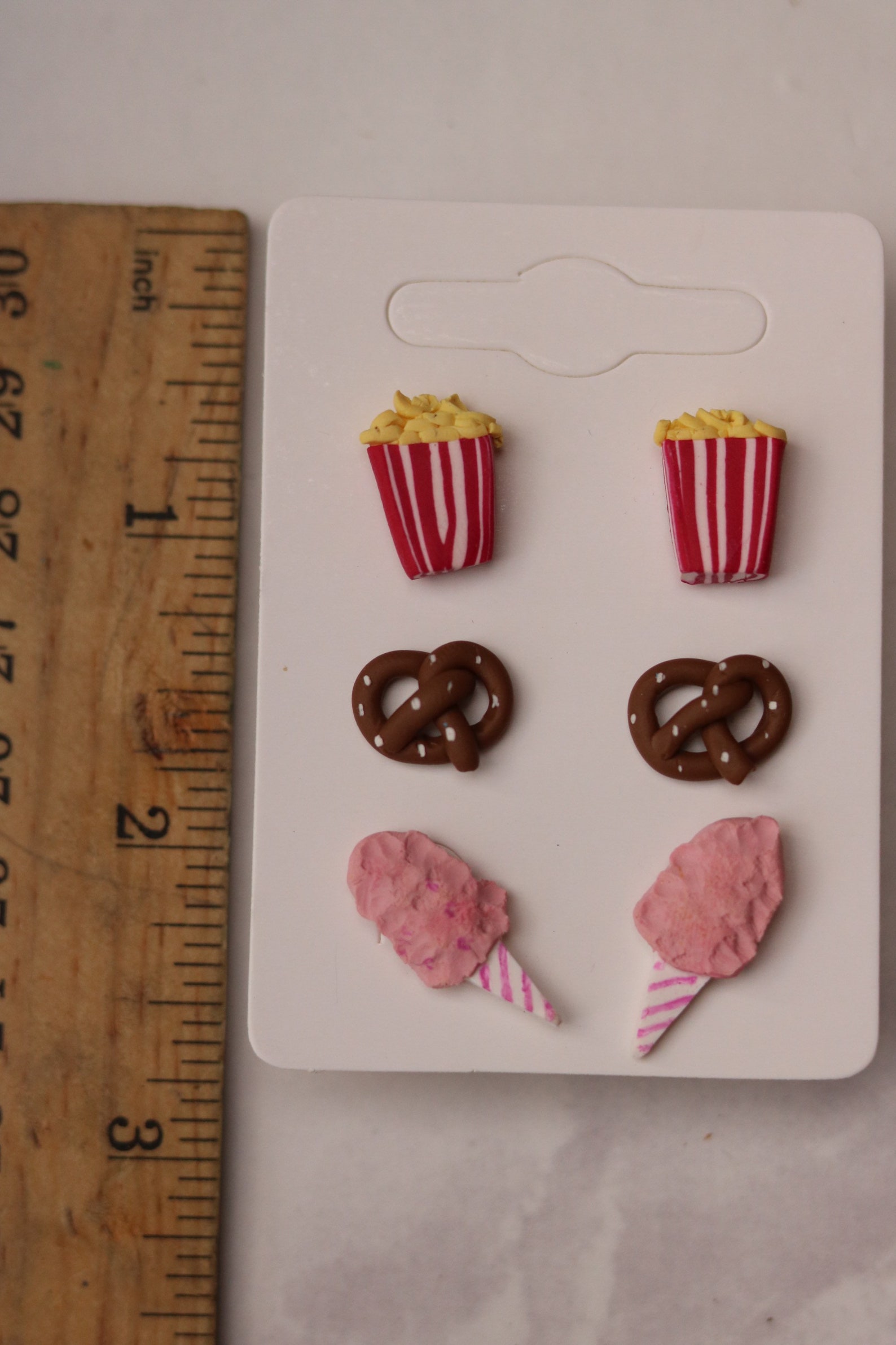 Food earrings Fair foods earring set pretzel earringscotton Etsy