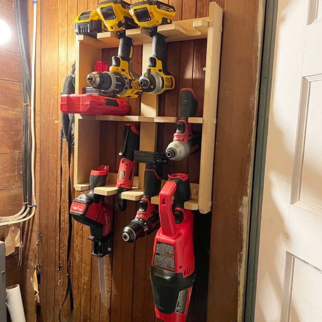 12 Power Tool Rack Tool Holder Wall Mounted Organizer Power Etsy