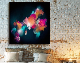 Large Canvas , Abstract Art , Abstract Painting, Large Wall Art, Abstract, Abstract Aqua, Abstract Print, Minimalist - 'Bounty No. 3'