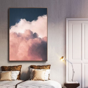 ABSTRACT ART, CLOUD Wall Art, Large Abstract Art Prints, Extra Large Wall Art, Pink Abstract - &#39;Intrepide Portrait&#39;