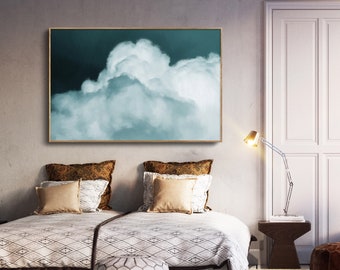 Large Wall Art - Abstract wall art, Living room art, Bedroom wall art, Cloud Art, Cloud Painting, Minimalist Canvas - 'Grandis'