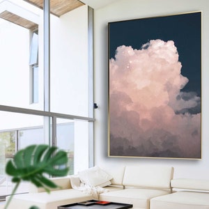 Cloud Painting Print, Cloudscape Art, Large Wall Art, Abstract Modern Painting, Cloud Art - 'Stratosphere No. 1 Portrait'